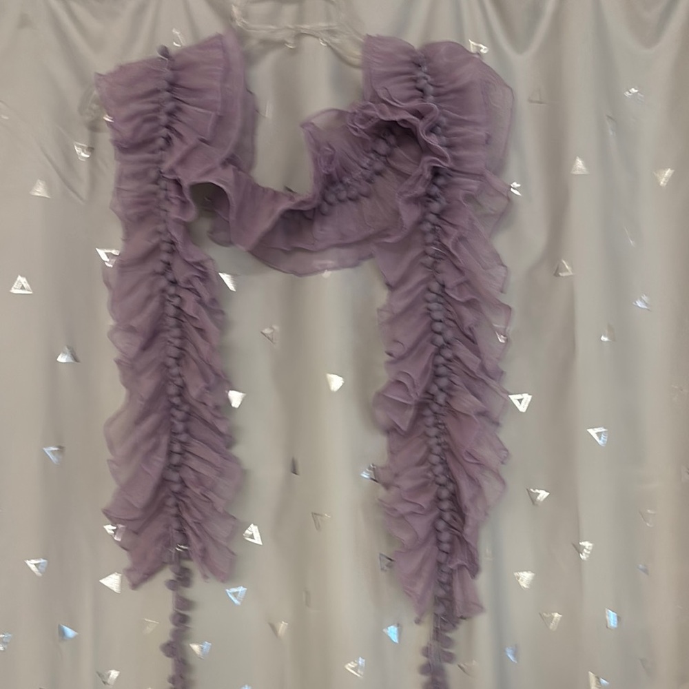 Source Unknown Purple Scarf Plush Wrap